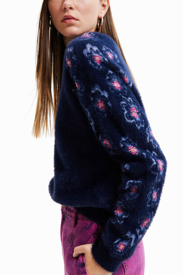 Maglia ecopelliccia floreale | Desigual