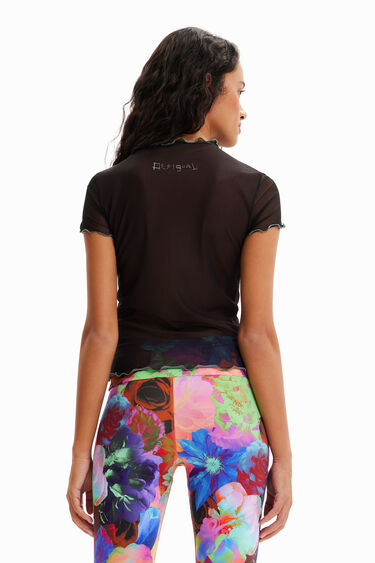 Tulle slim floral T-shirt | Desigual