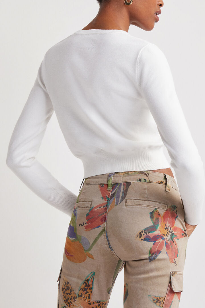 Cropped pulover z motivom jagode | Desigual