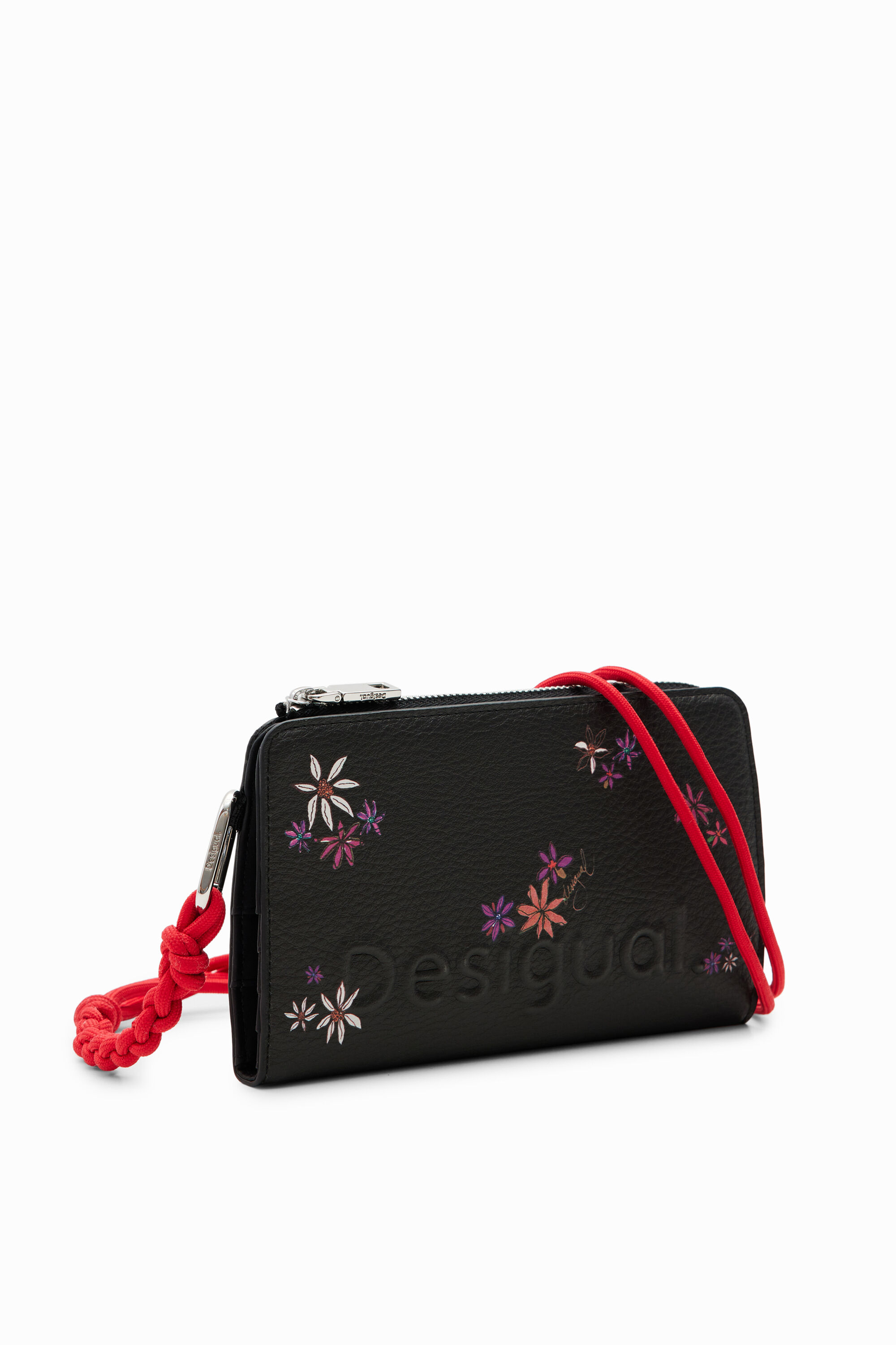 Large floral wallet - BLACK - U