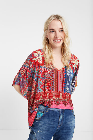 Sin sentido camino Chicle Blusa murciélago boho floral