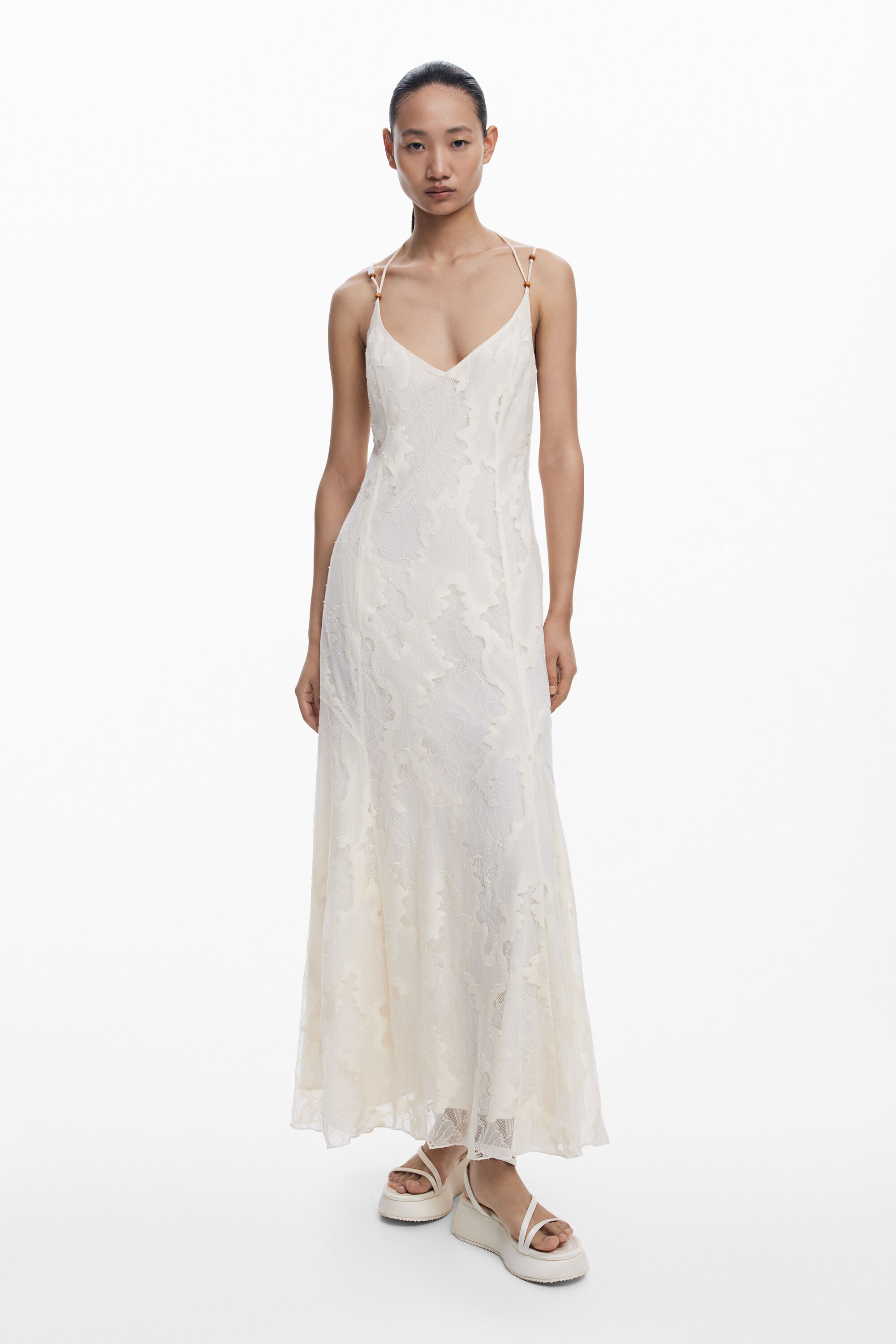 Trägerkleid aus Devore-Stoff