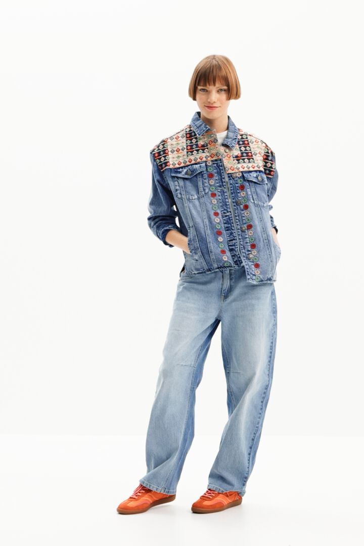 Casaco de ganga trucker bordados | Desigual