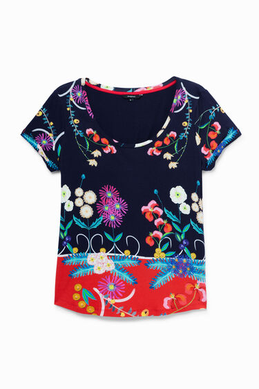 T-shirt met tropische bloemenprint | Desigual
