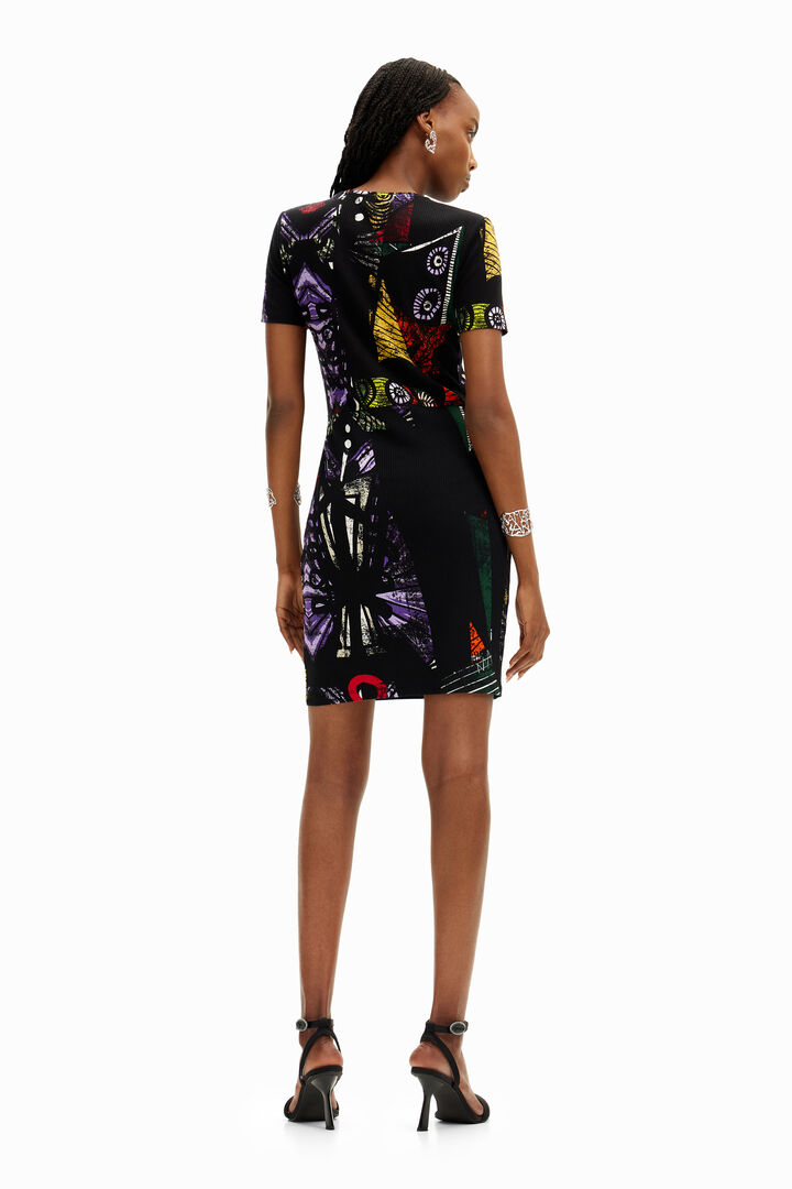 M. Christian Lacroix short dress with cubist print | Desigual