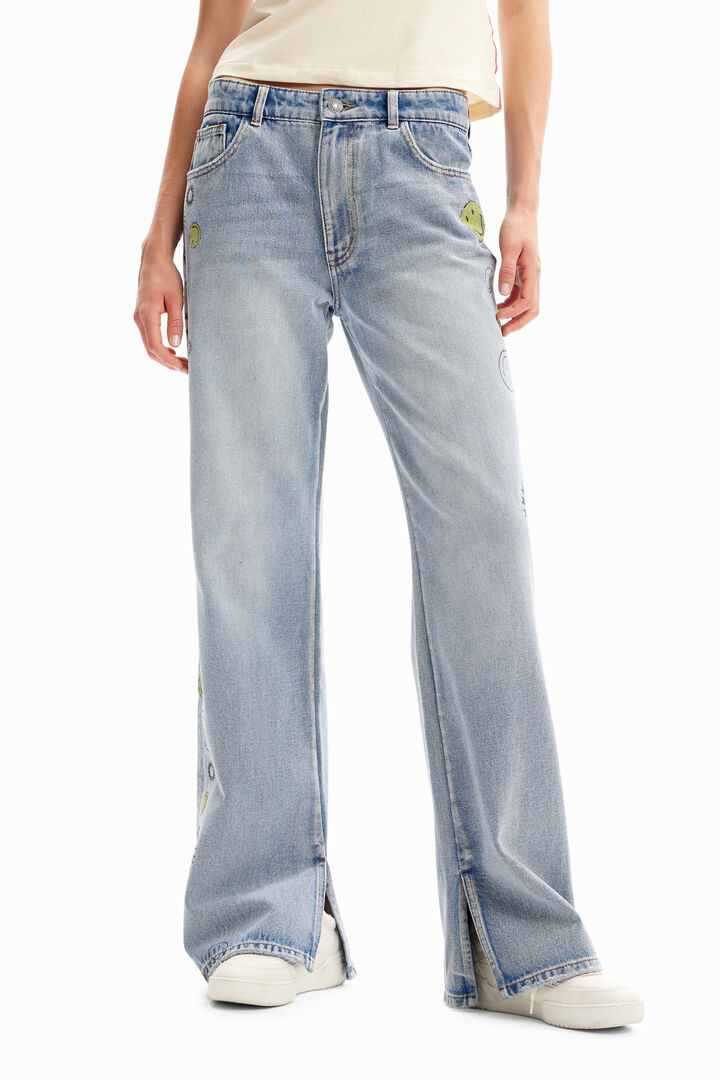 Wide-leg Smiley® jeans | Desigual