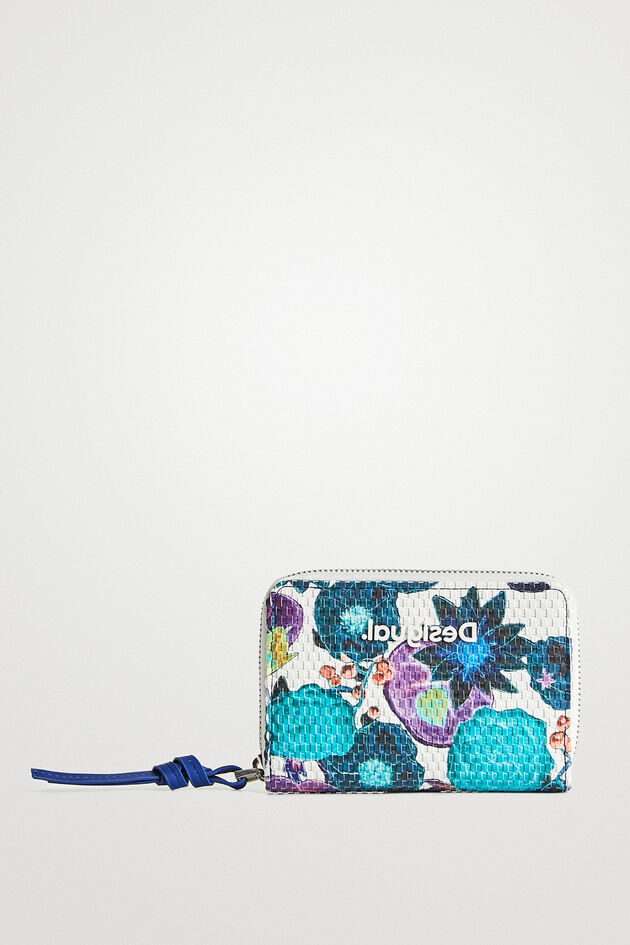花柄 編み込み財布