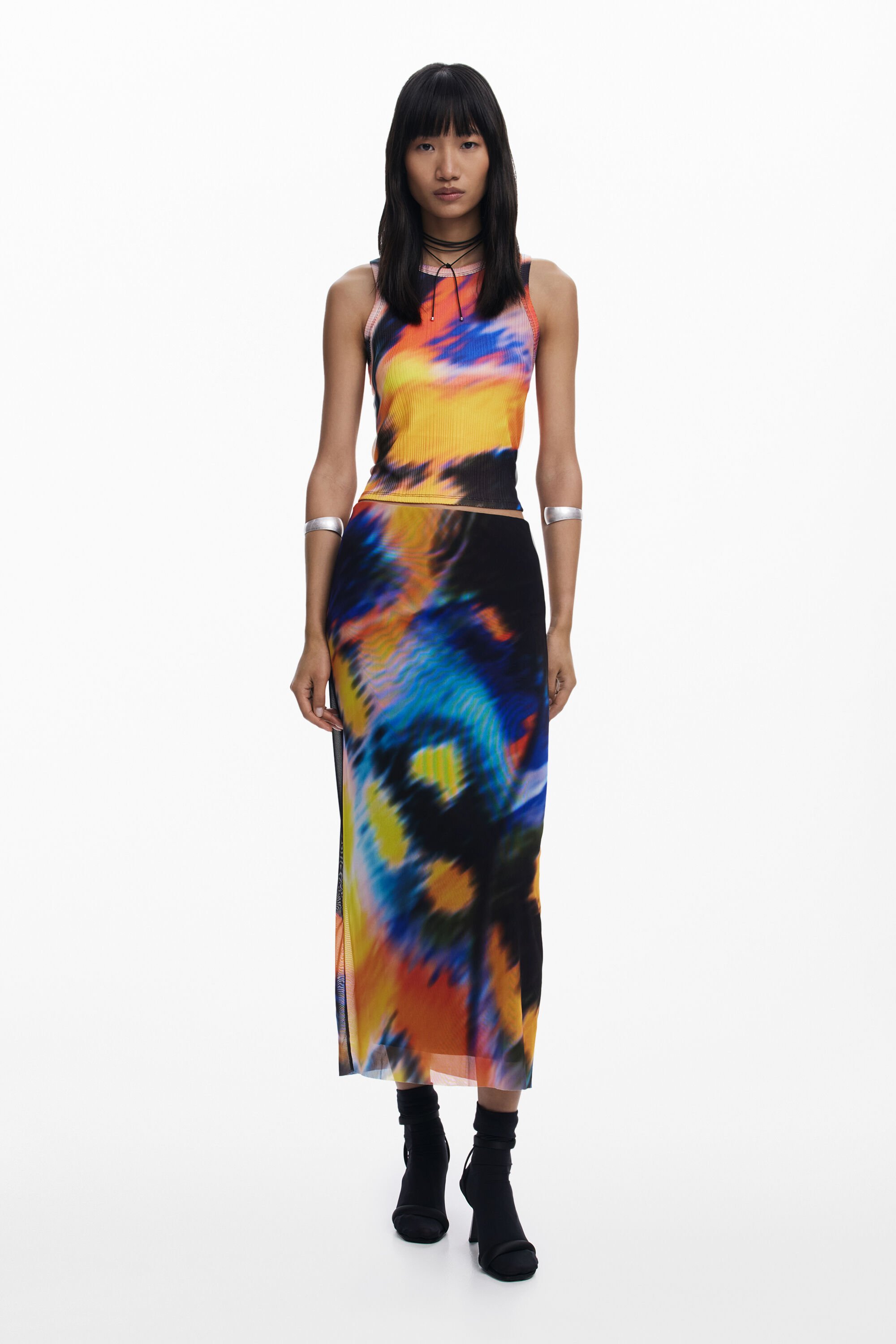 Desigual T-shirt Designed By Mr. Christian Lacroix In Material Finishes