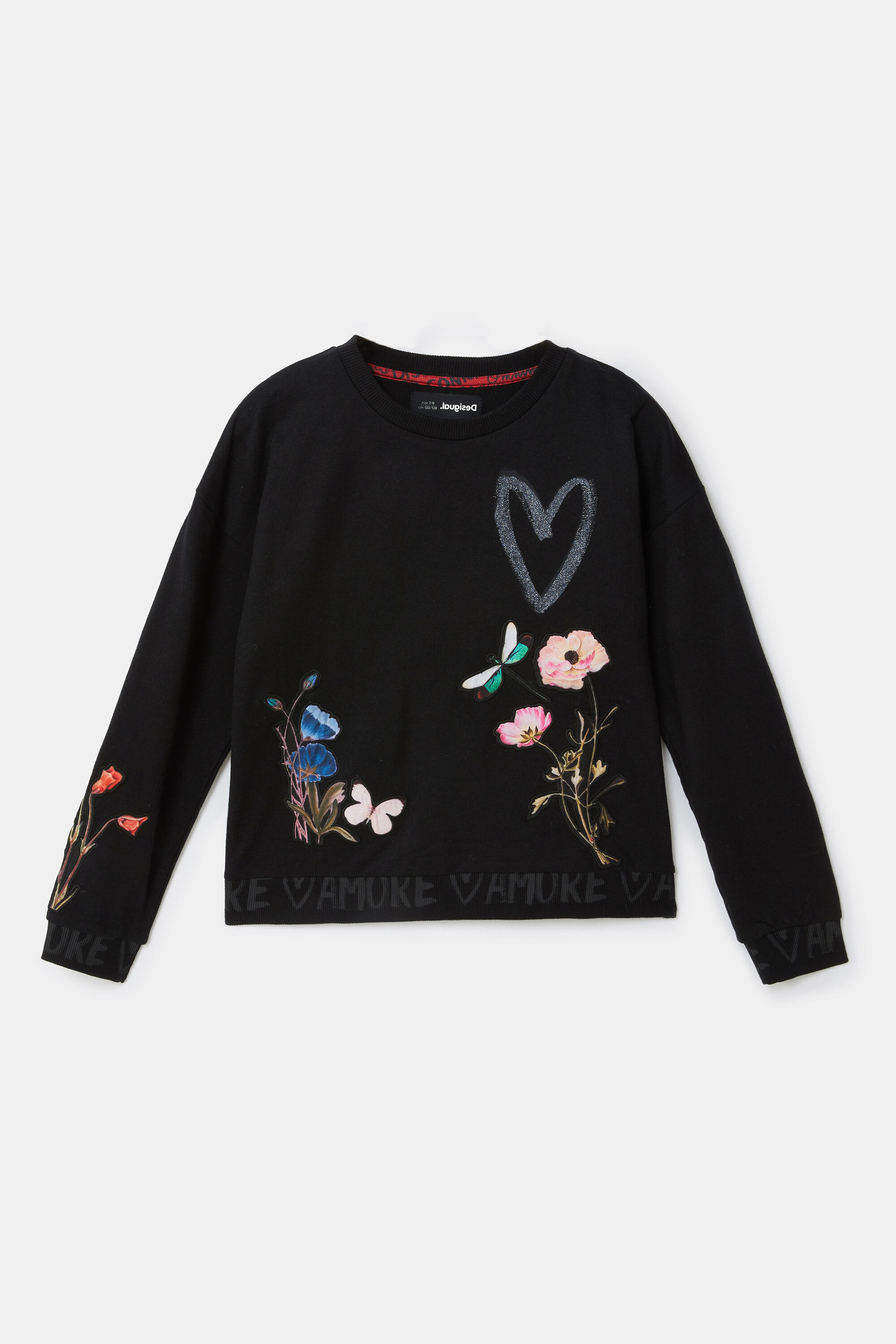 Plush sweatshirt flowers