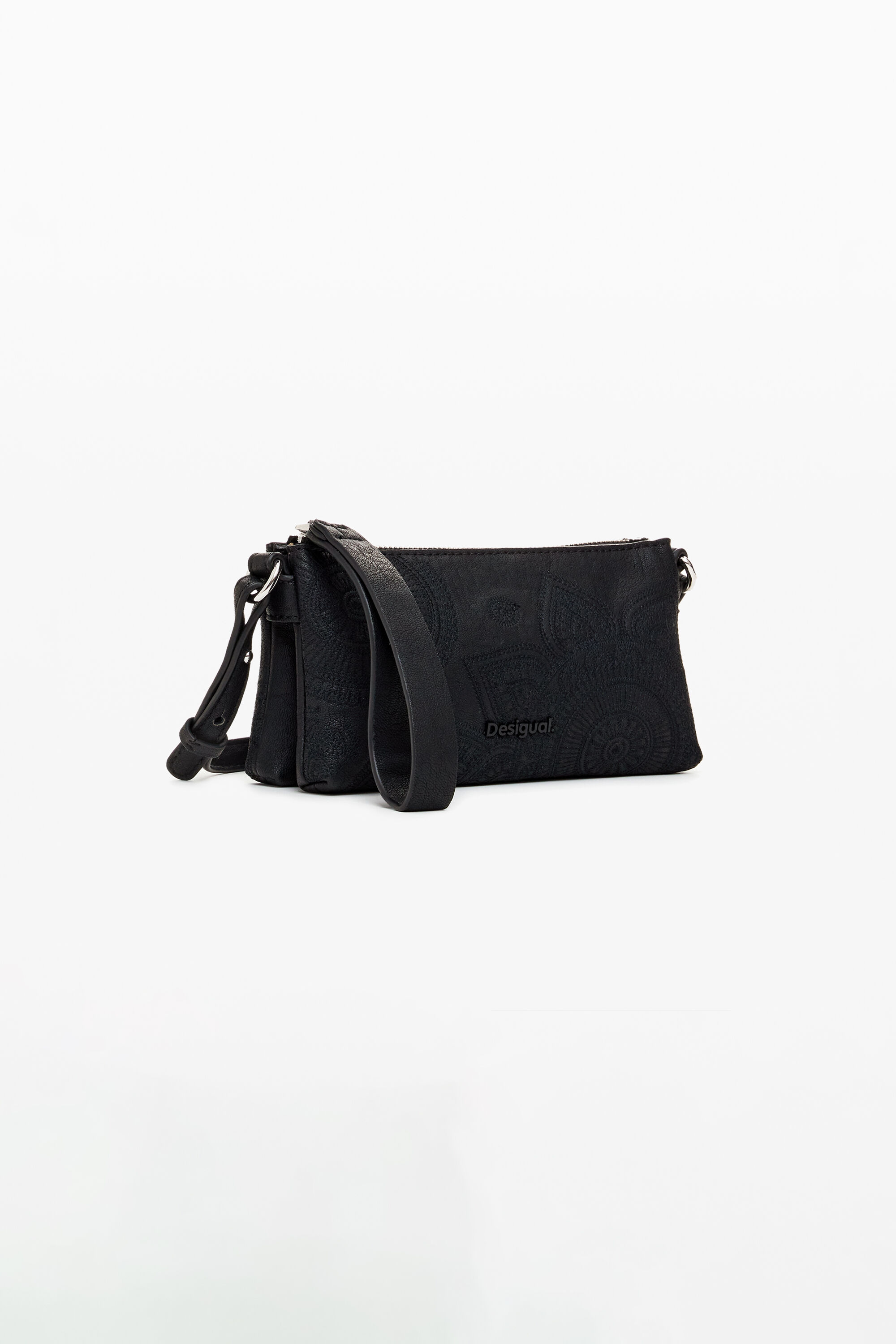 Desigual Embroidered Xl Wallet In Black