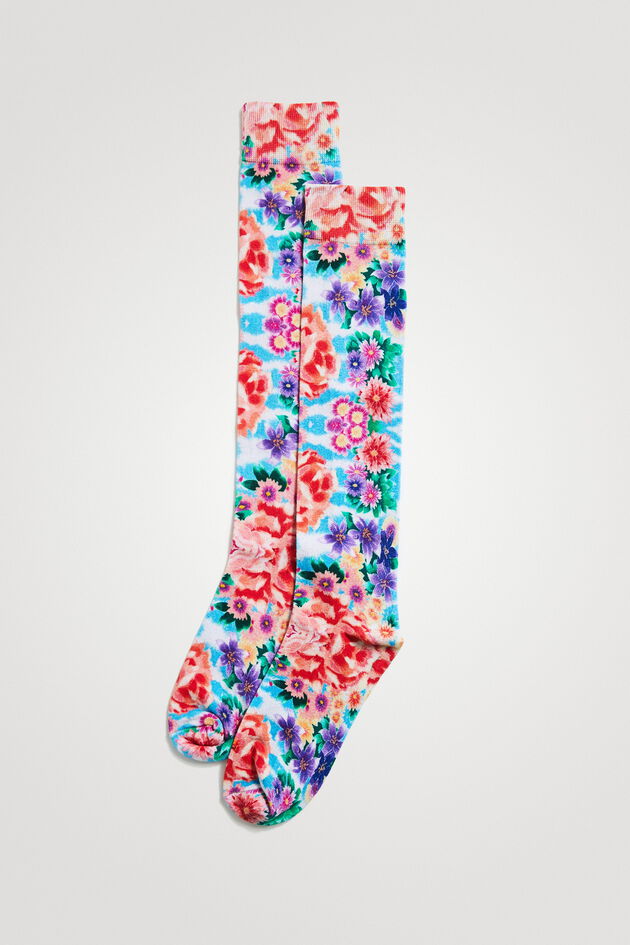 Chaussettes à fleurs 100 % coton