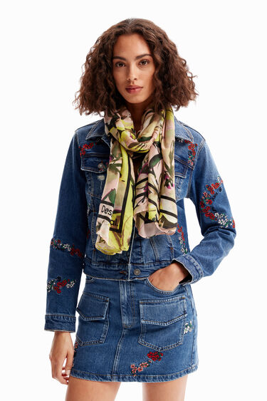 Foulard rectangular flores | Desigual