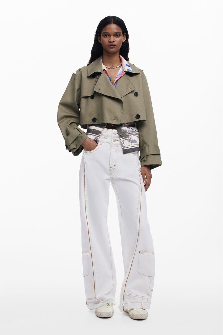 Detachable two-tone trench coat | Desigual