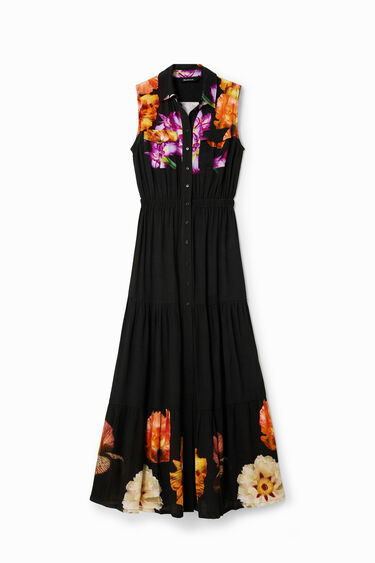 Vestido largo camisero flores M. Christian Lacroix | Desigual