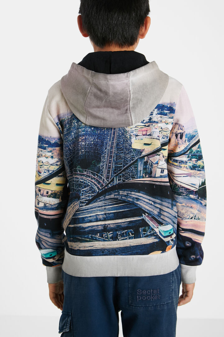 Hooded sweatshirt photographic print | Desigual