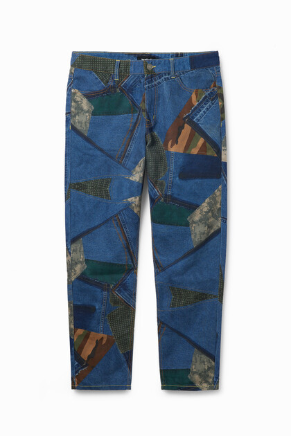 Relaxed patchwork jeans