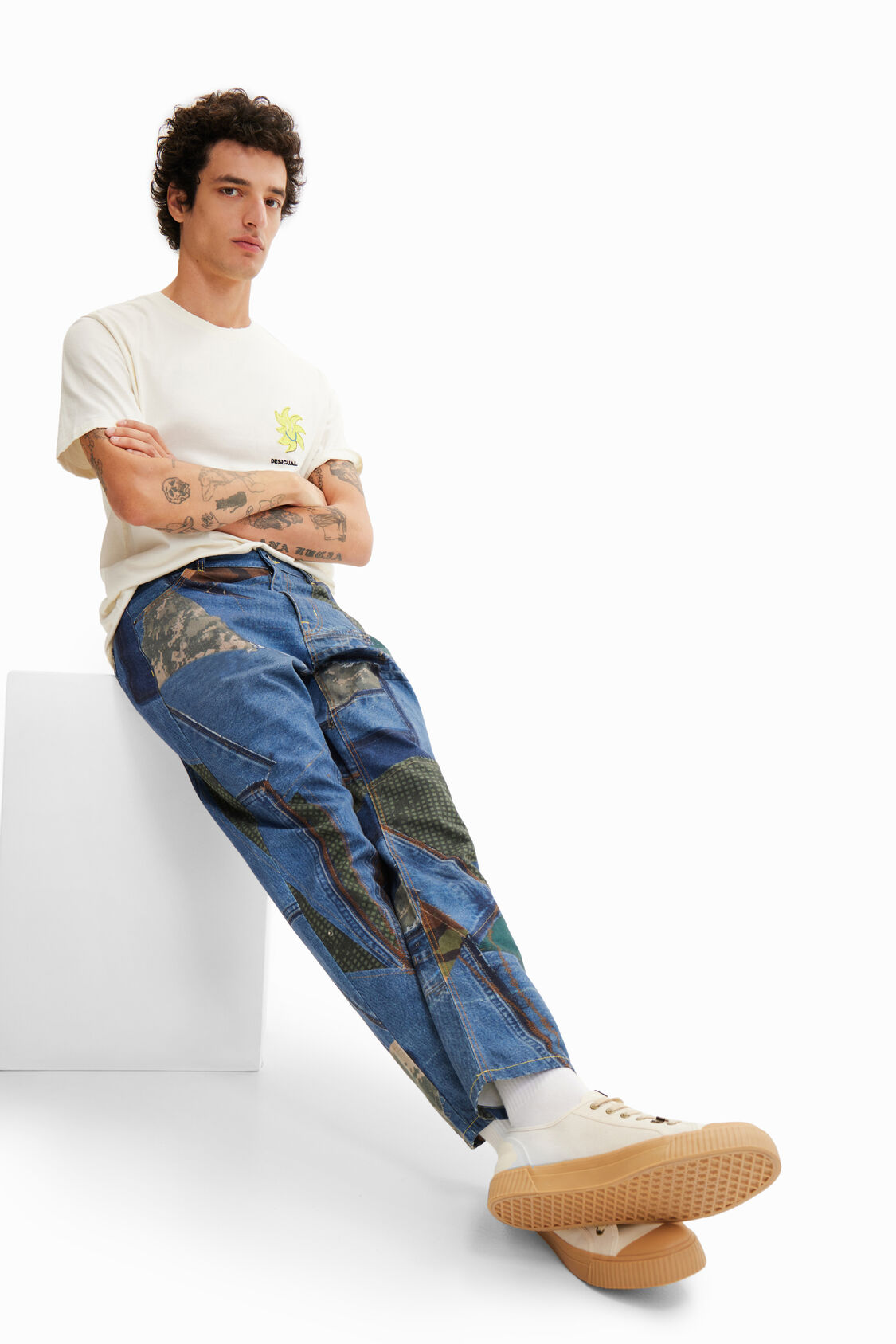 Weglaten Geweldige eik helpen Men's Relaxed patchwork jeans I Desigual.com