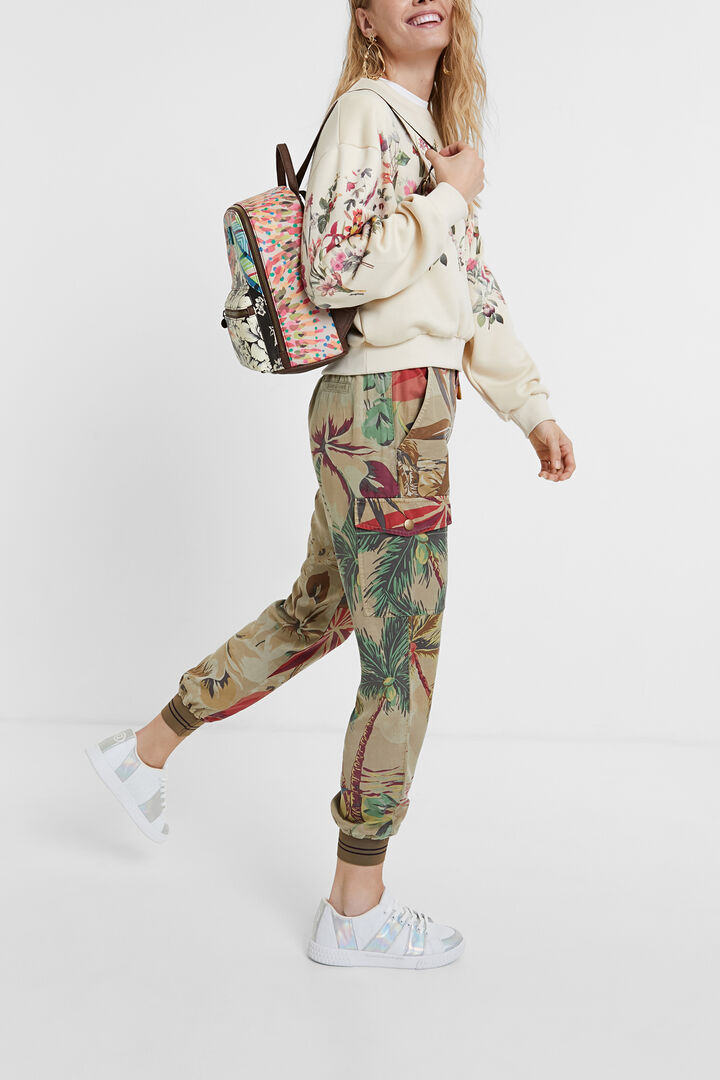 Mochila mini multiestampado mensaje | Desigual