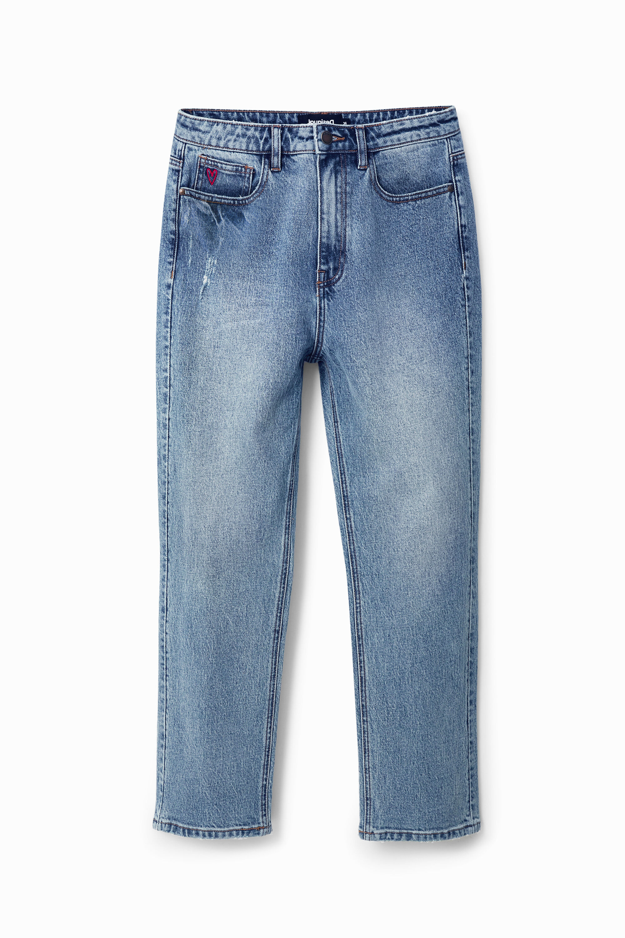 Desigual Straight fit enkeljeans - BLUE
