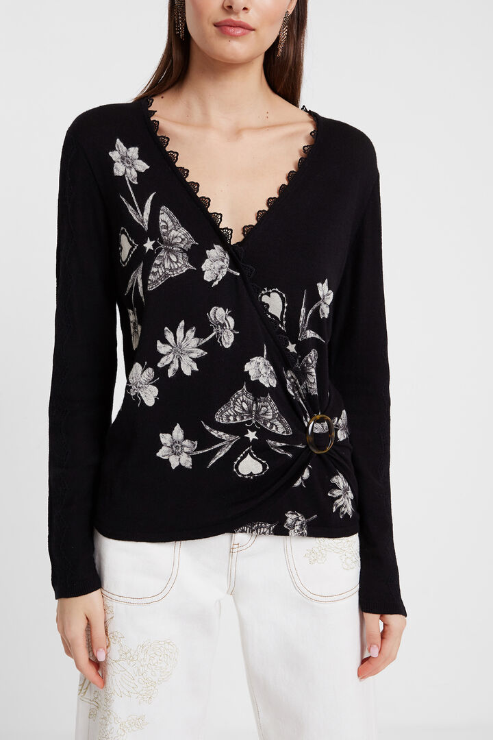 Fine crossed jumper butterflies | Desigual