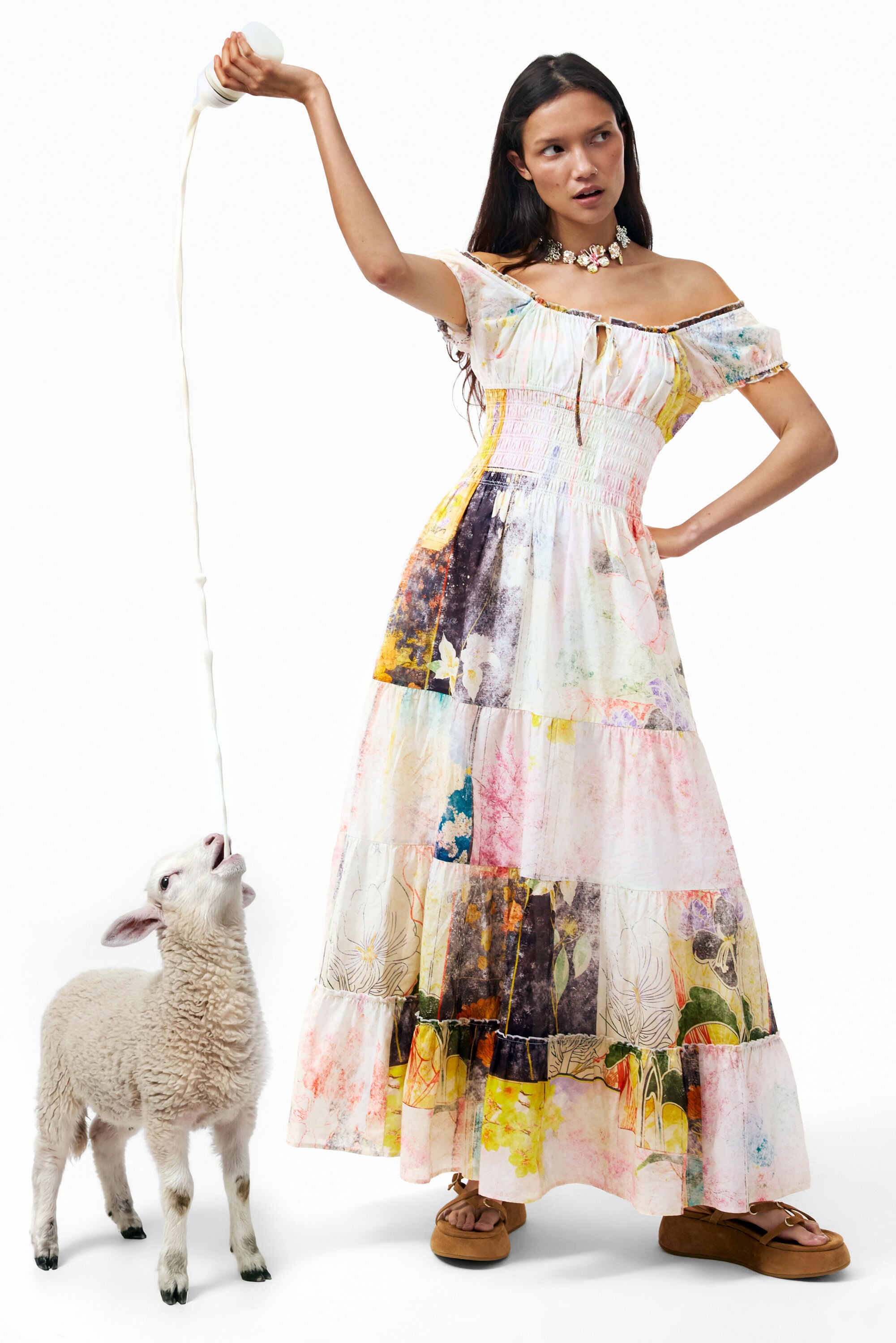 Vestido Manga Corta 100% Algodón, Mujer, Algodon,