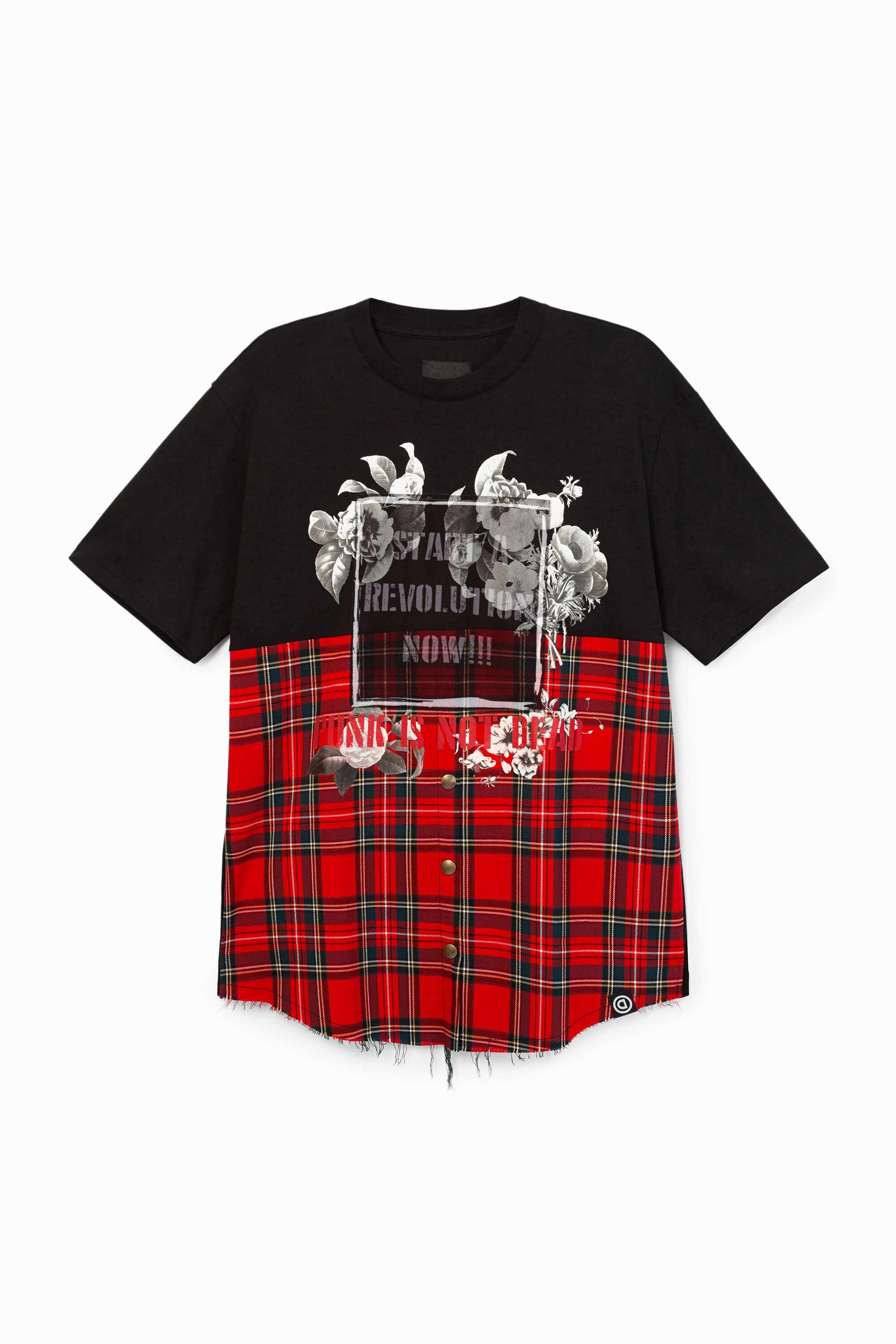 Oversize tartan T-shirt
