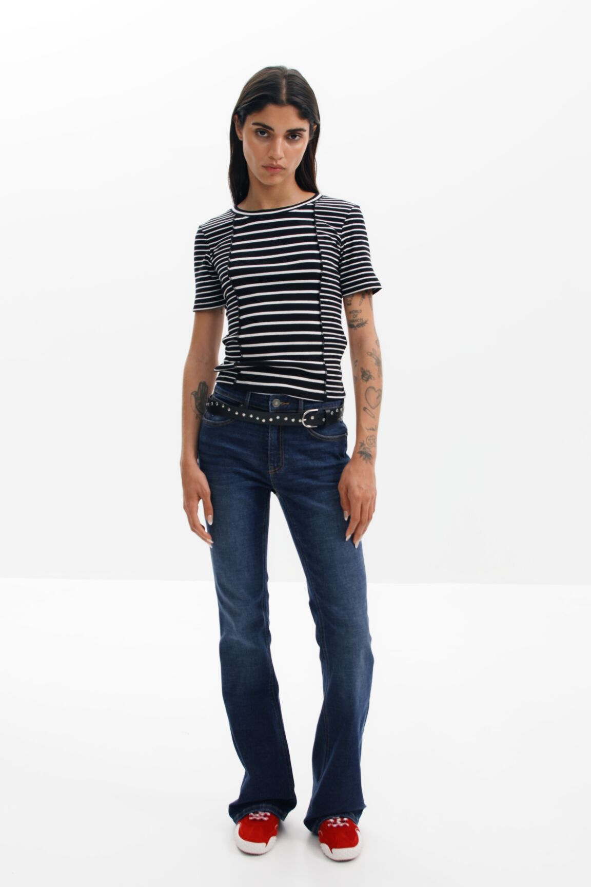 Striped short-sleeve T-shirt Women's I Desigual.com