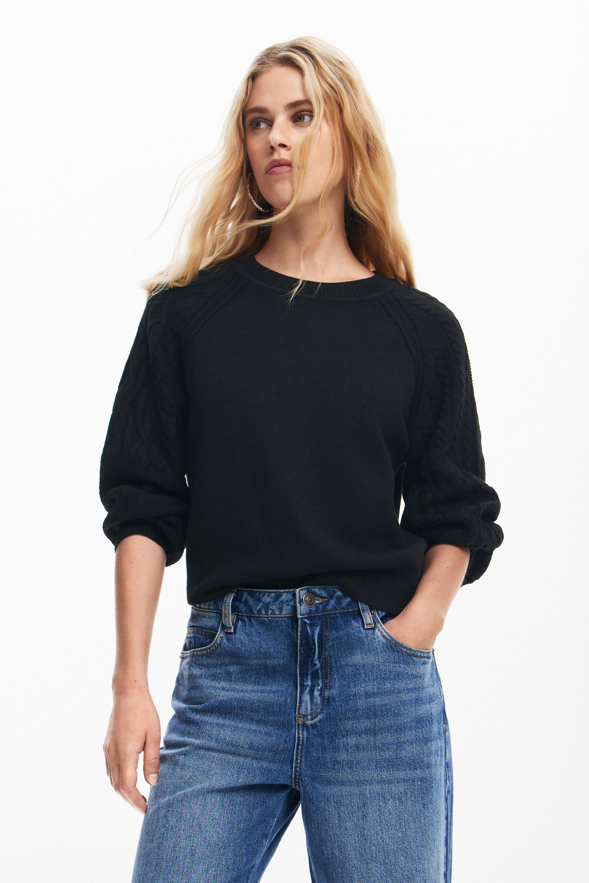 Textured sleeve sweater women s I Desigual
