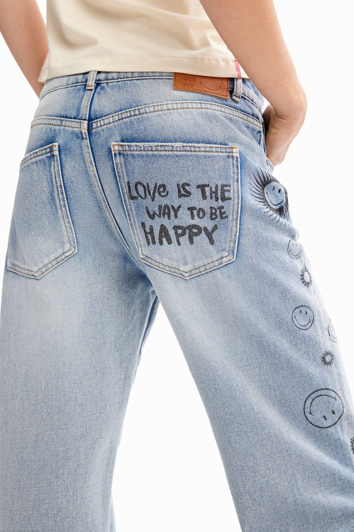 Wide-leg Smiley® jeans | Desigual