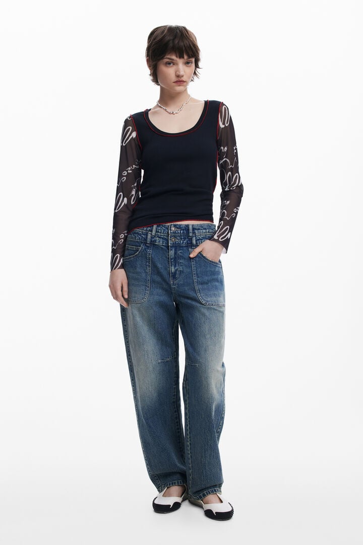 Lettering sleeve T-shirt | Desigual