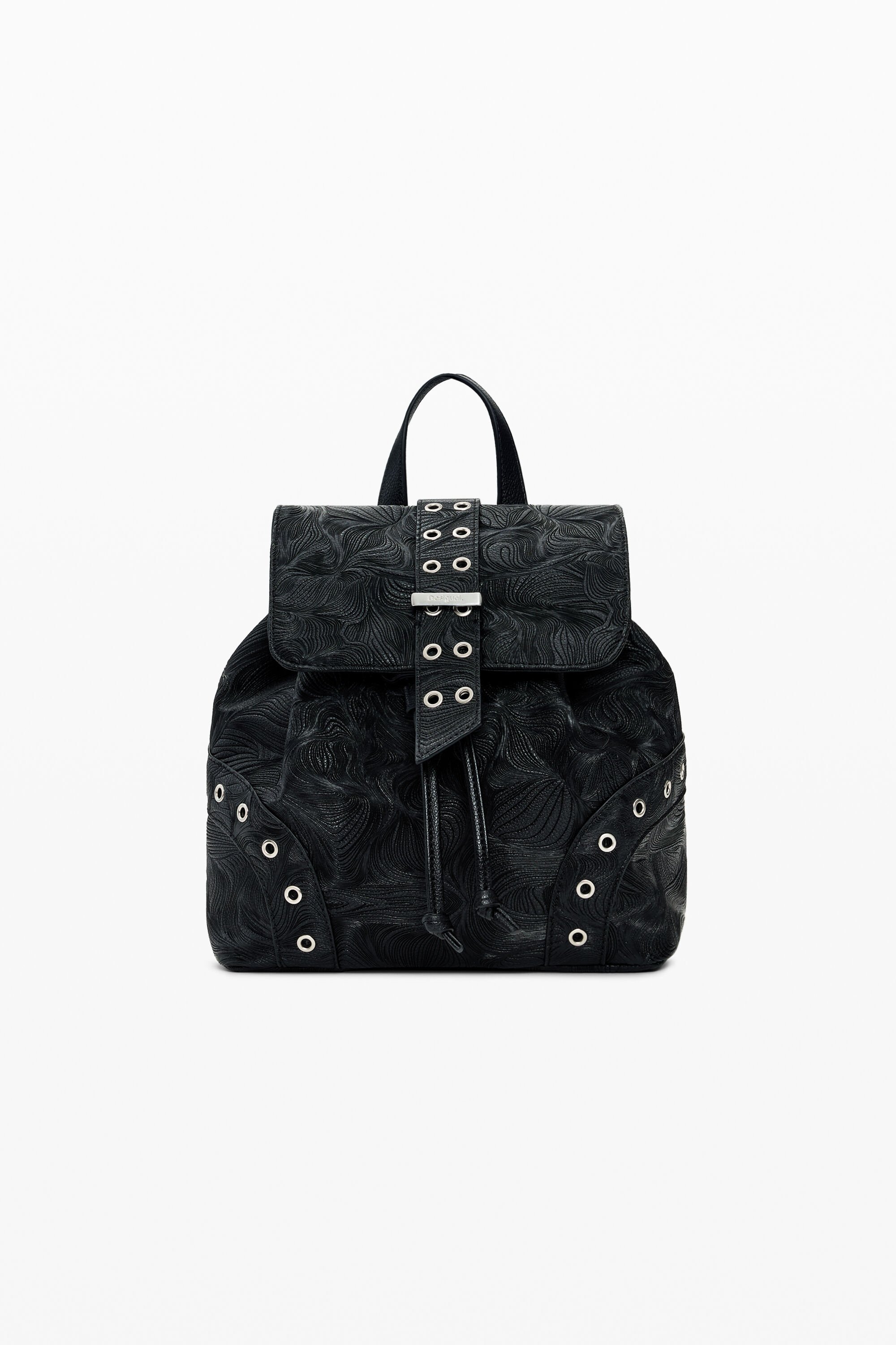 Desigual Kleine geperforeerde rugzak - BLACK