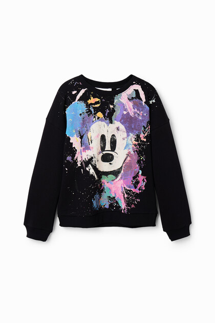 Bluza z motywem Myszki Miki z efektem plam z farby