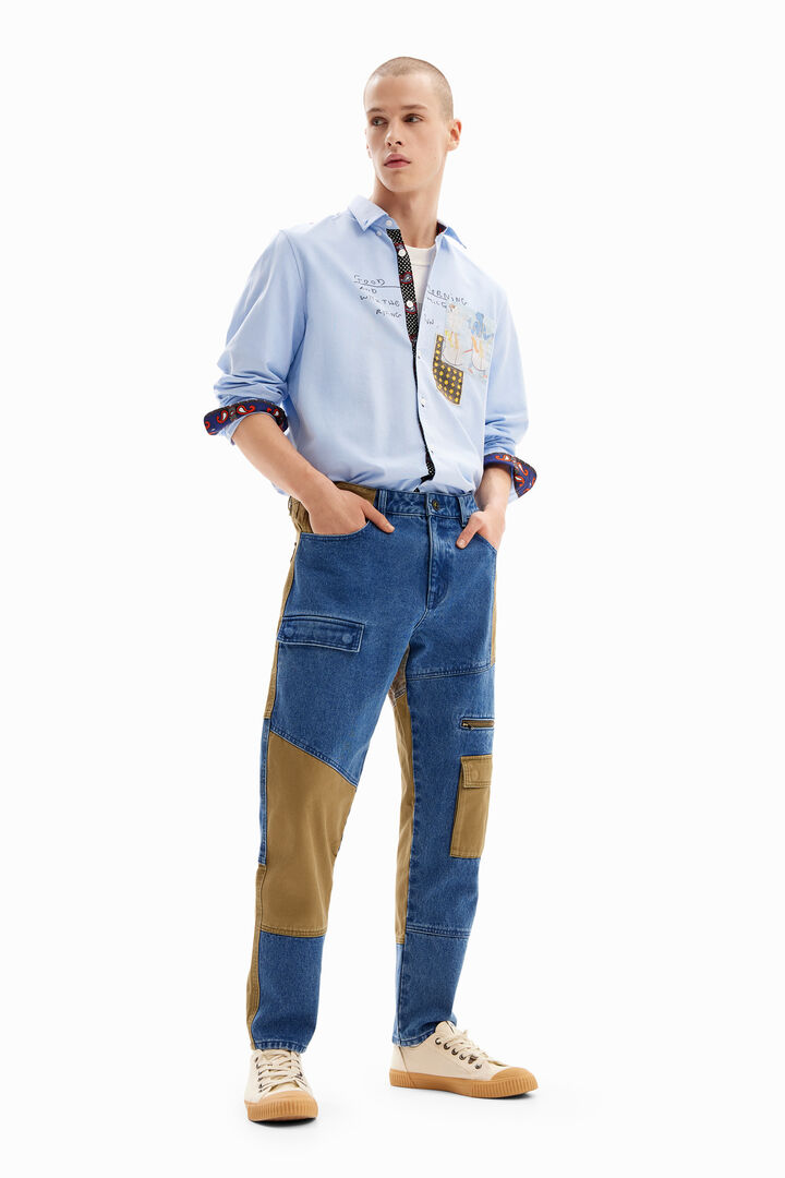 Denim-Cargohose