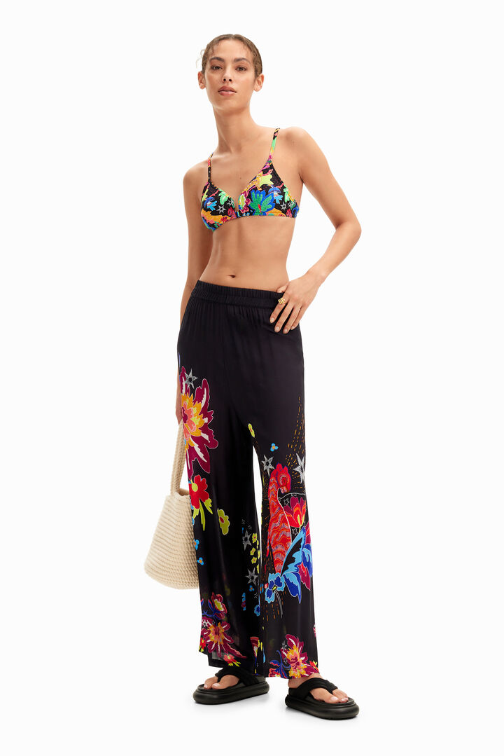 Jungle design palazzo trousers | Desigual
