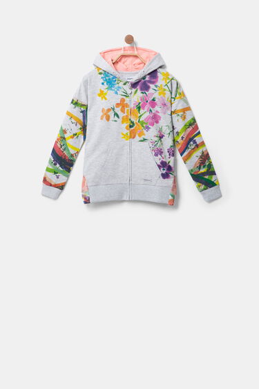 Sweat-shirt à capuche print aquarelle florale | Desigual
