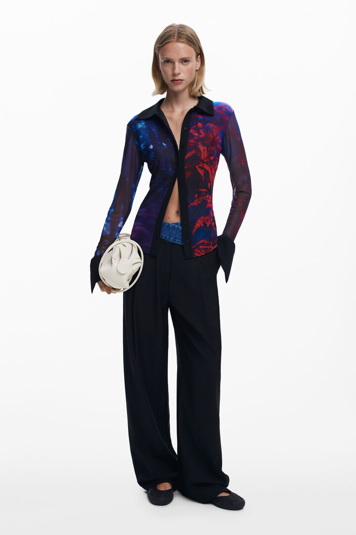 Camiseta de chiffon abotoada | Desigual