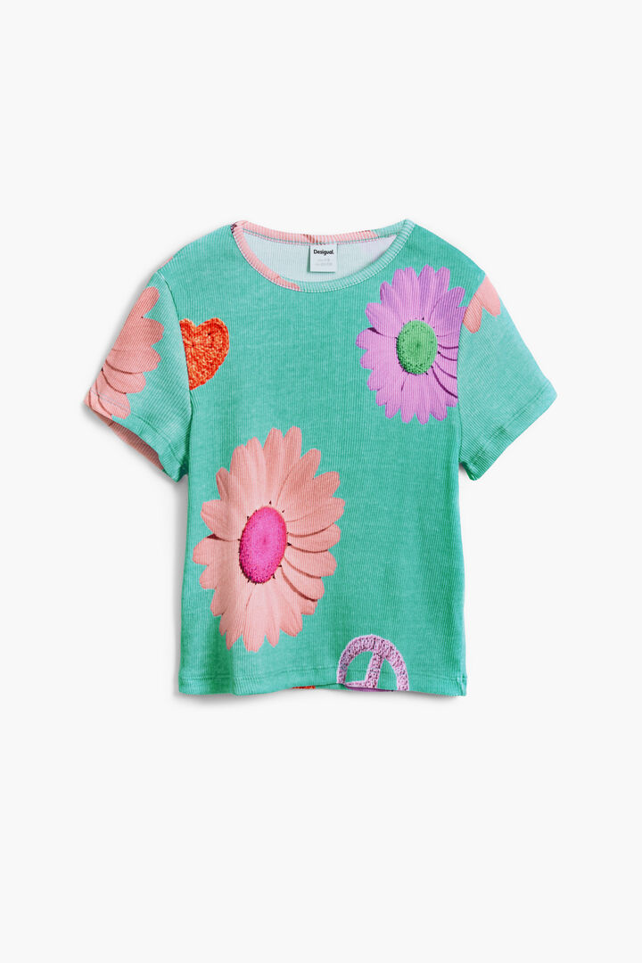 Ribbed floral T-shirt | Desigual