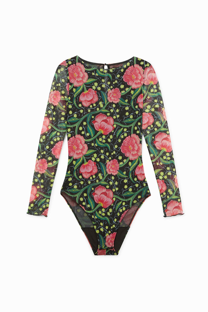 Slim floral bodysuit