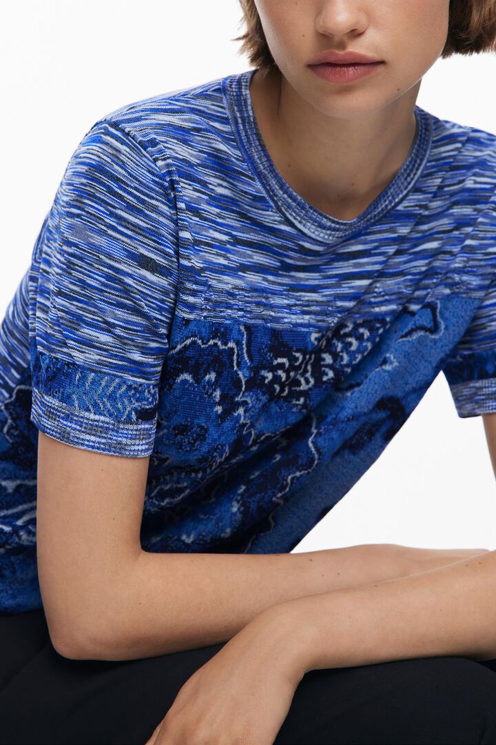 Marbled knit T-shirt