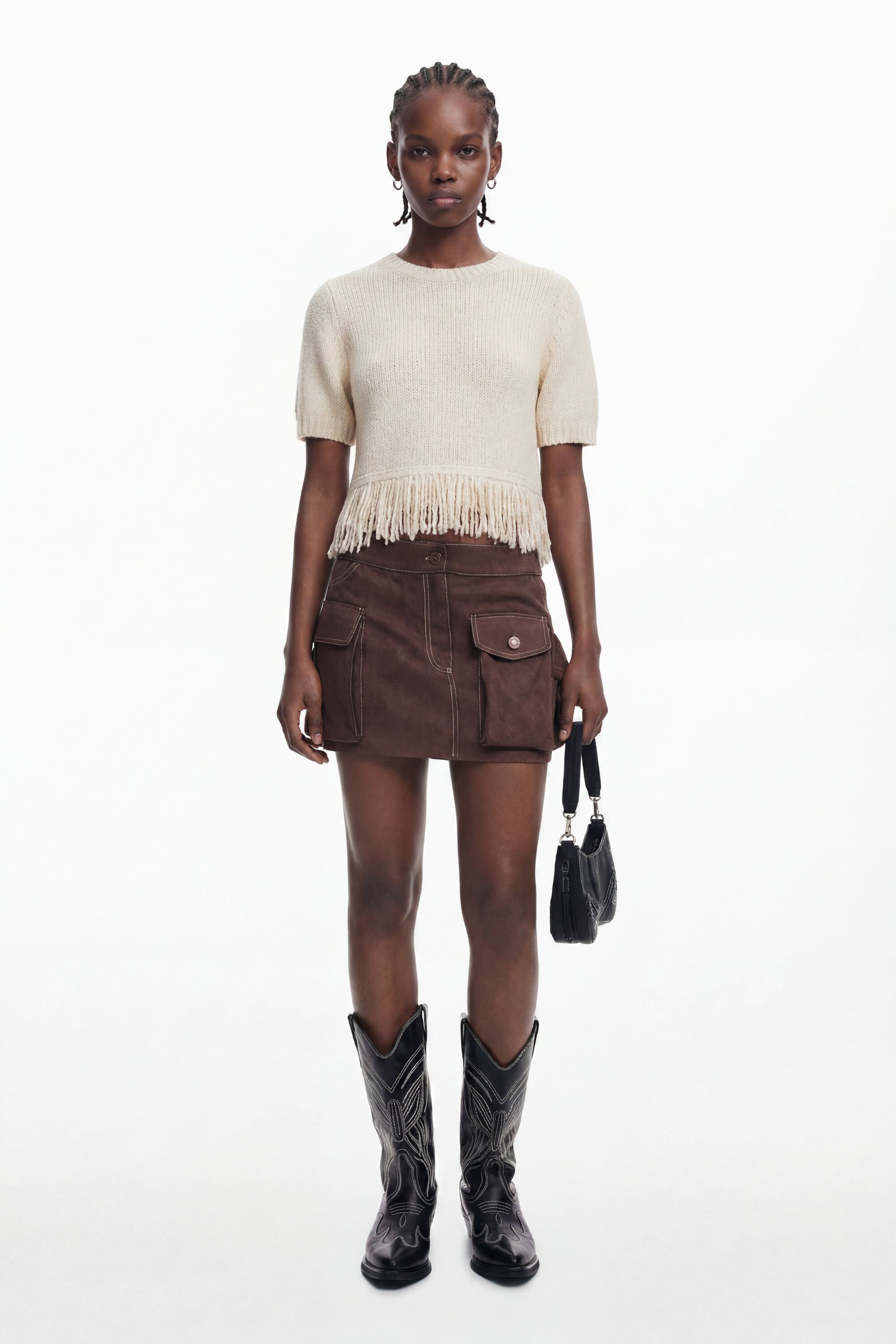 Cargo miniskirt - BROWN - M