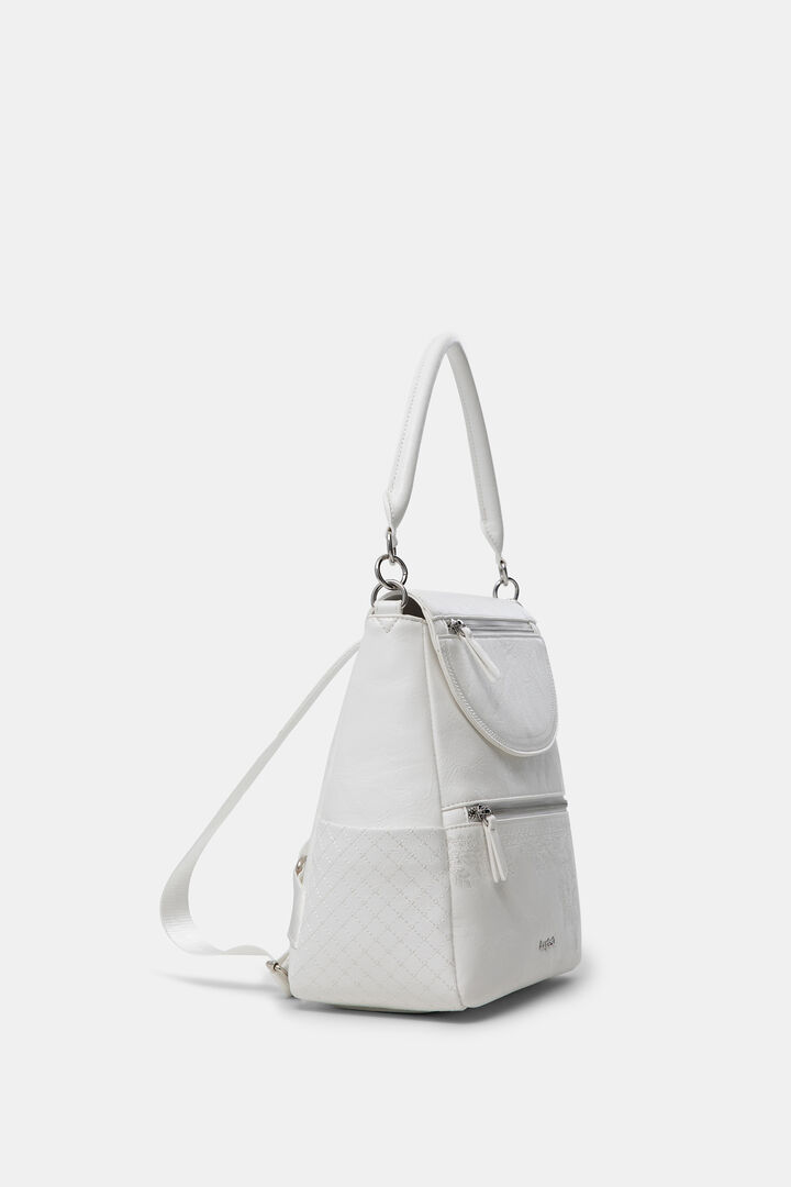 Backpack leather effect flowers | Desigual