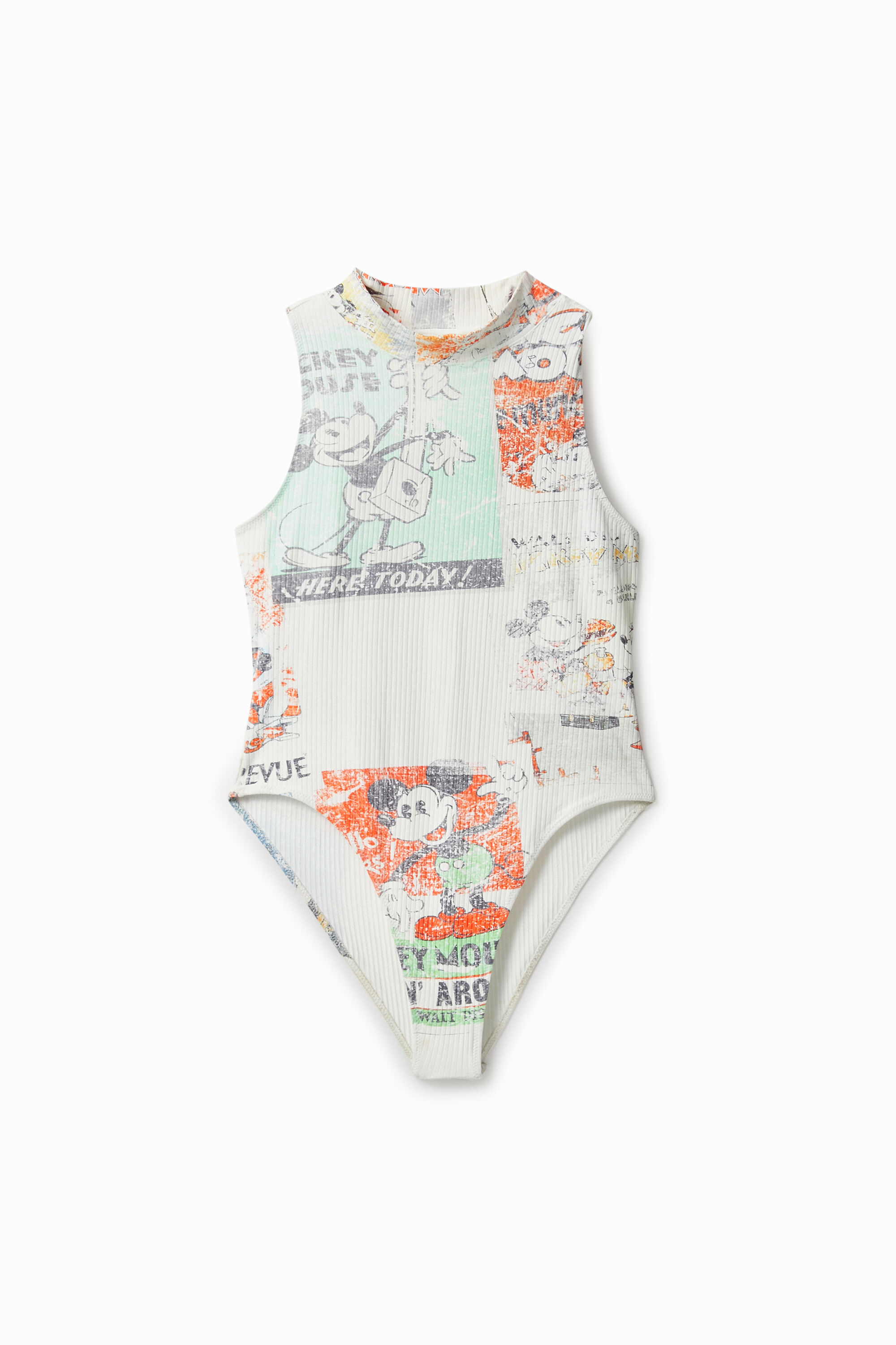 Desigual Kids' Postcard Graphic Bodysuit In White