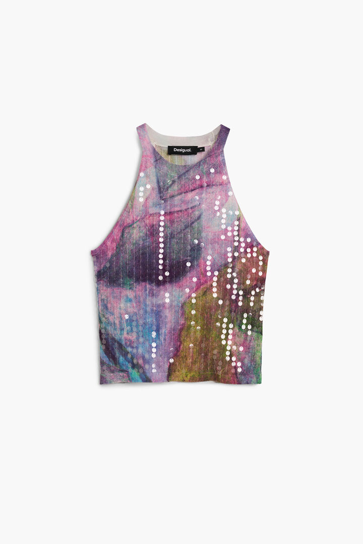 Halter paillette T-shirt | Desigual