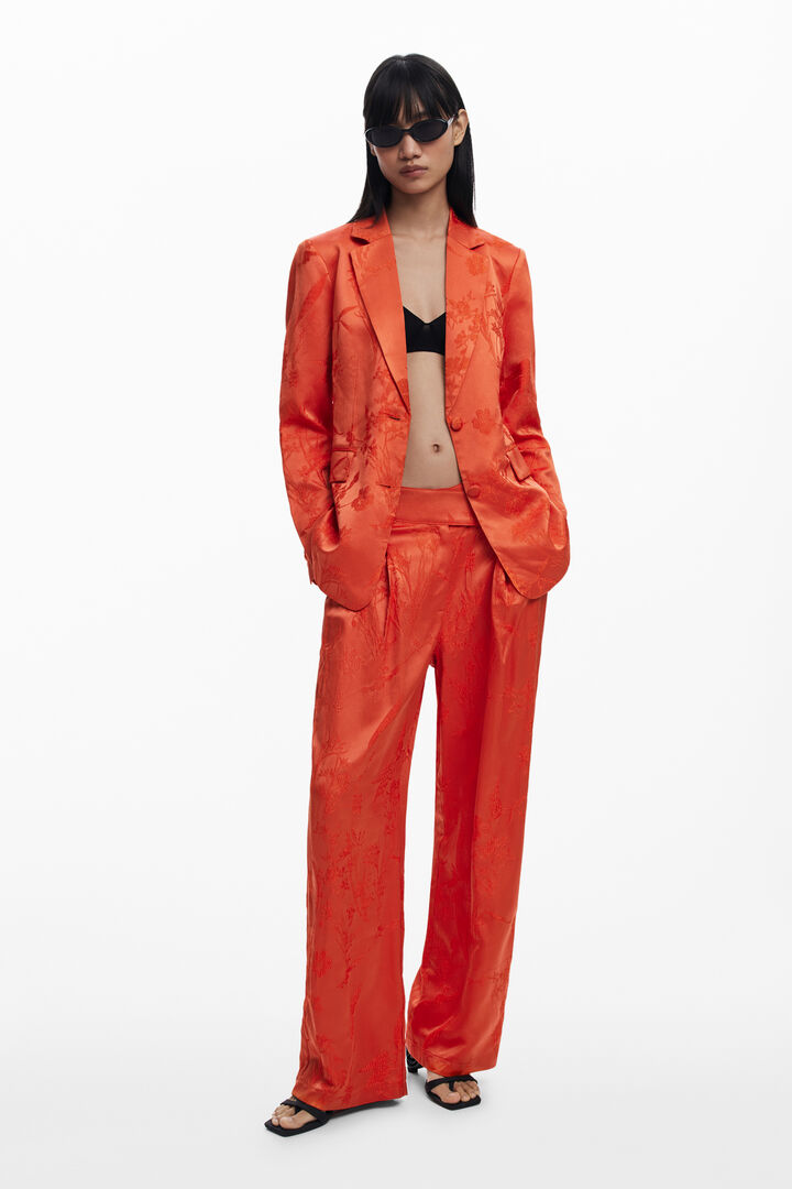 Pantalón largo liso bordado | Desigual