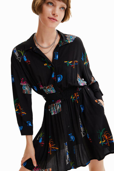 Vestit curt camiser il·lustracions | Desigual