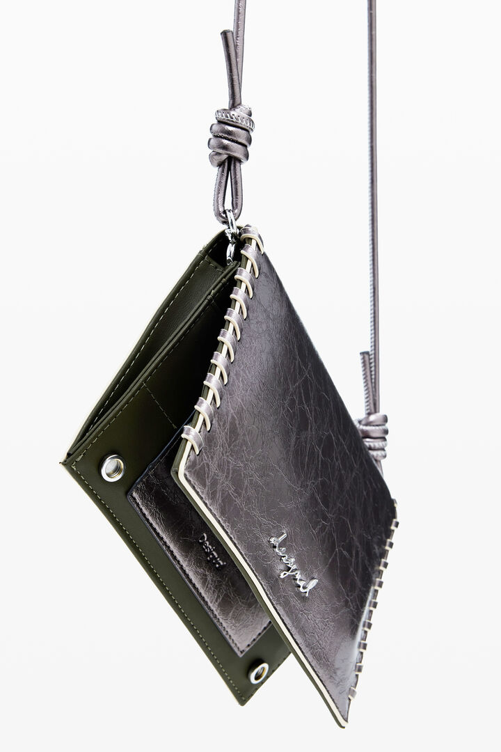 Large metallic convertible wallet | Desigual