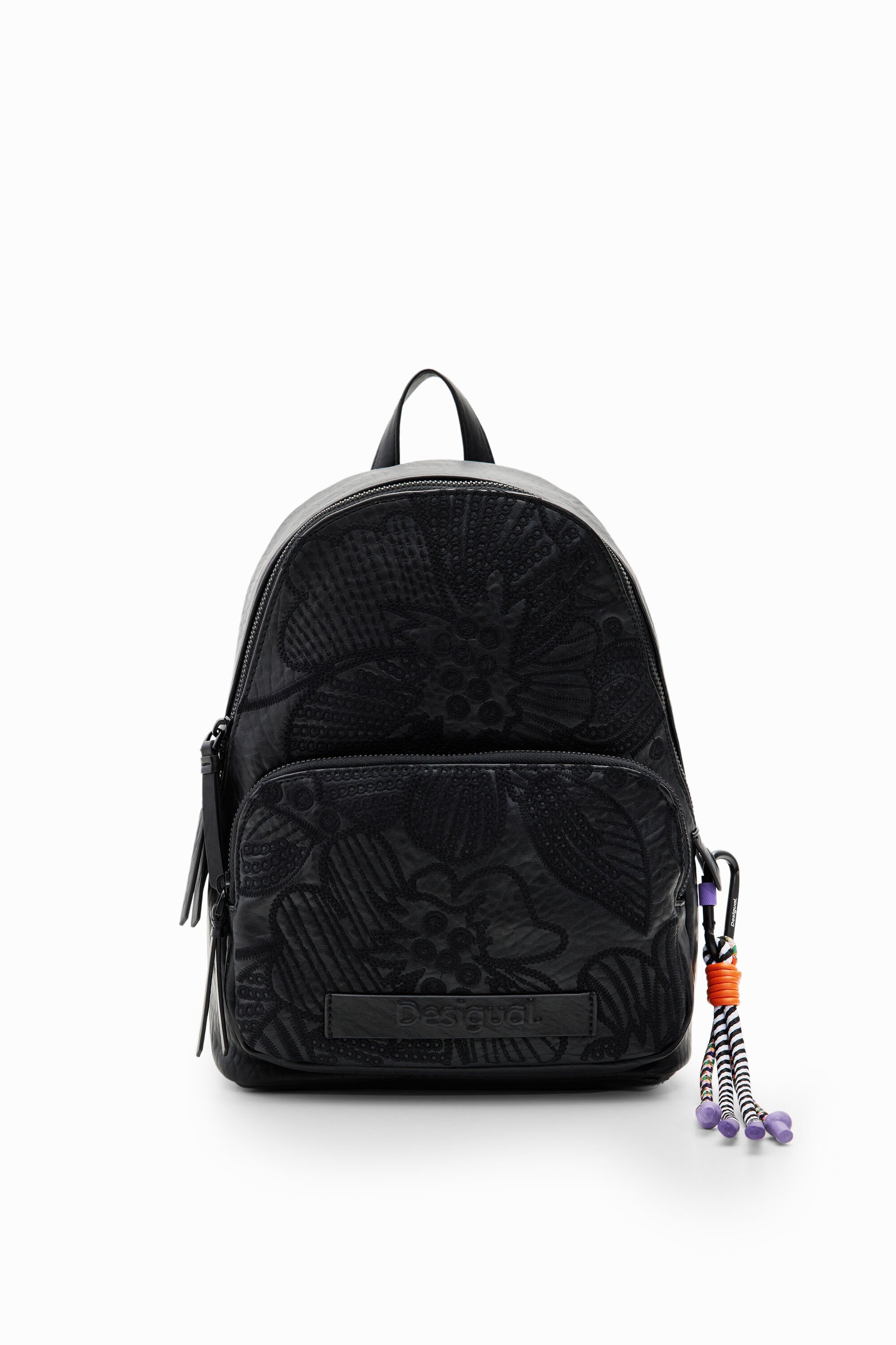 Women s Small floral embroidery backpack I Desigual