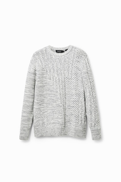 Sweter z dzianiny z warkoczami