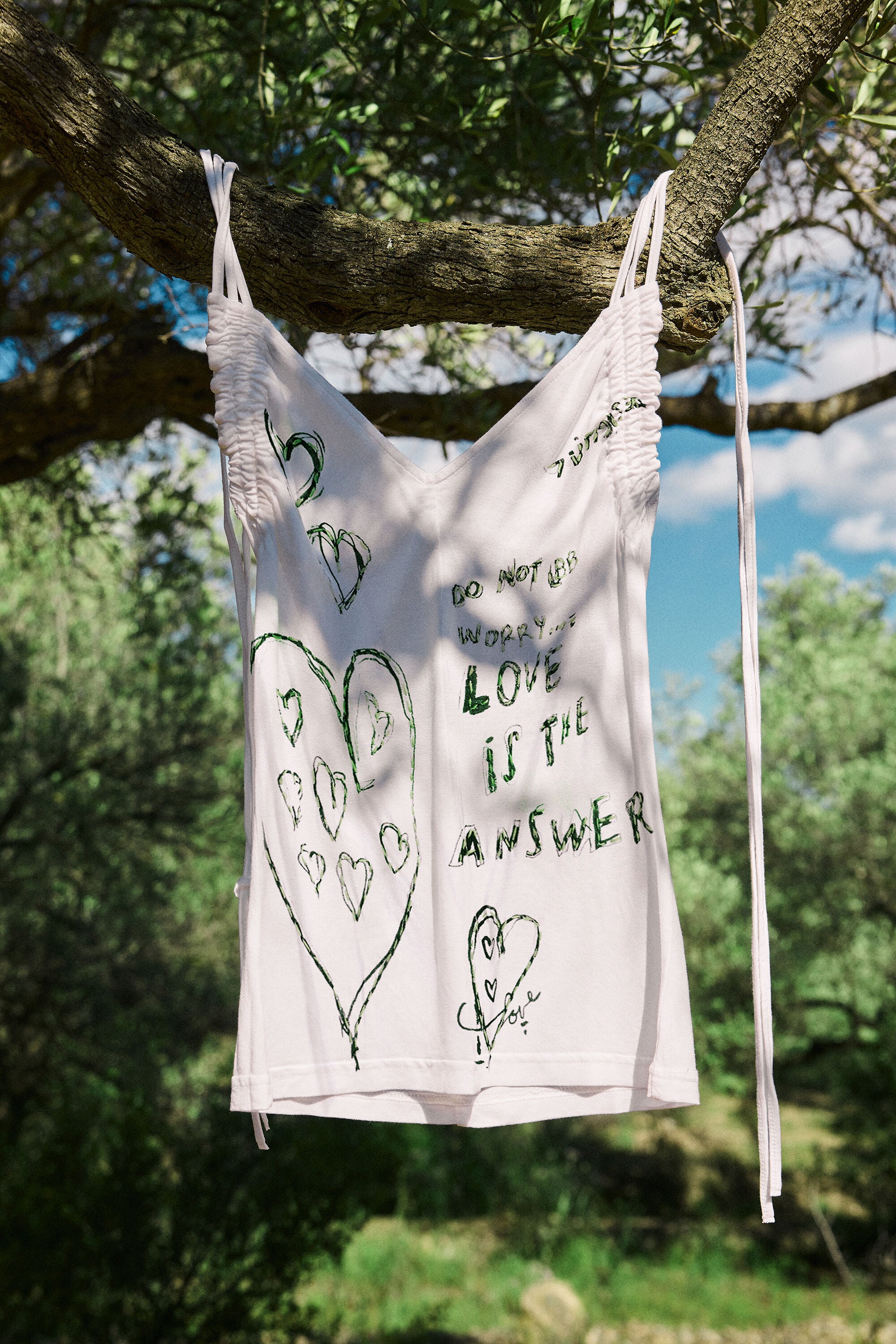 Desigual, Camiseta Tirantes Escote Pico, Viscosa, Blanco