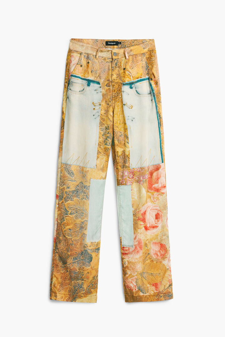 Hybride bedrukte broek